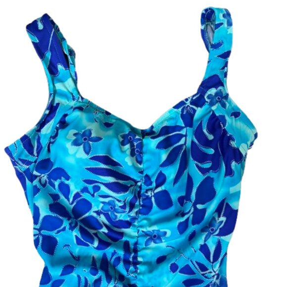 🌺 Maxine One-Piece Swimsuit – Blue Floral – Tummy Control - Size 14 🌺 - Picture 4 of 9